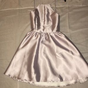 Lilac silk mini dress